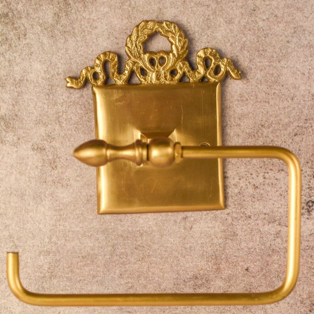 Antique Brass Toilet Paper Holder – Solid Brass, Vintage Bathroom Decor